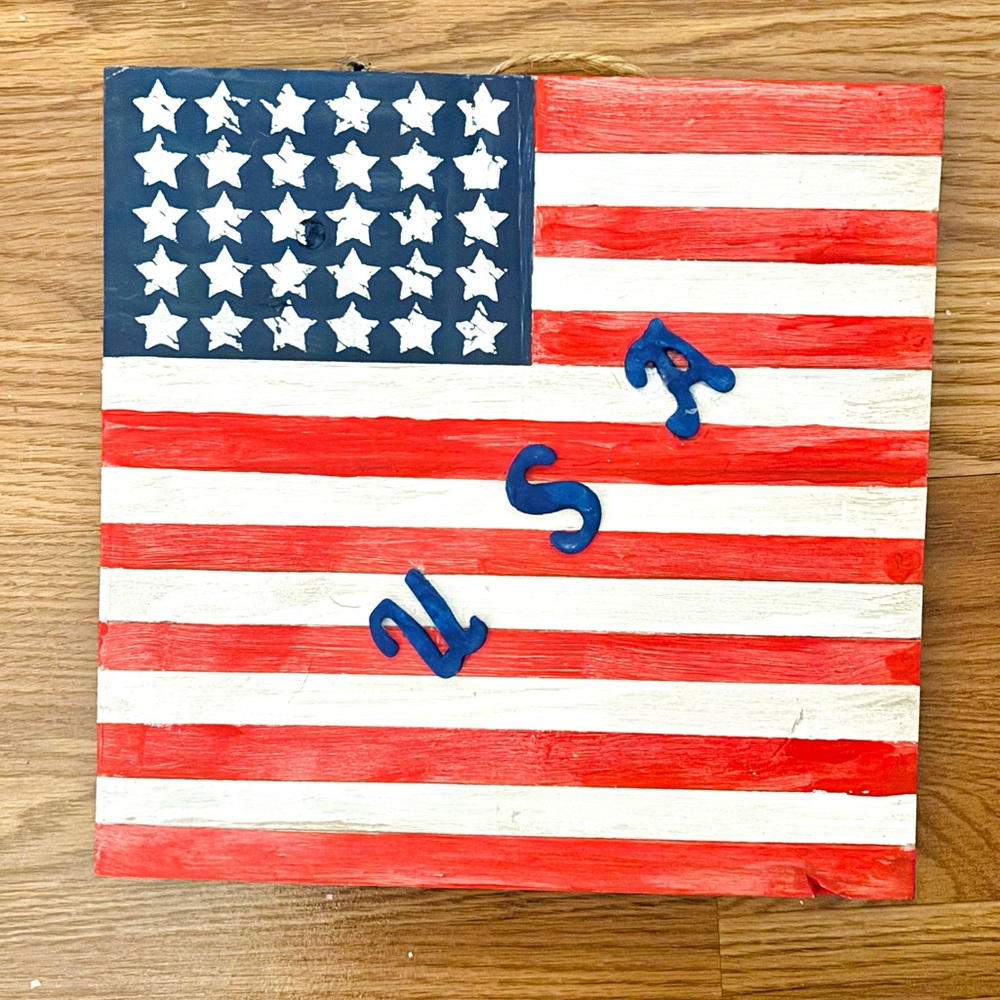 💥 Wooden Patriotic USA Flag Wall Art